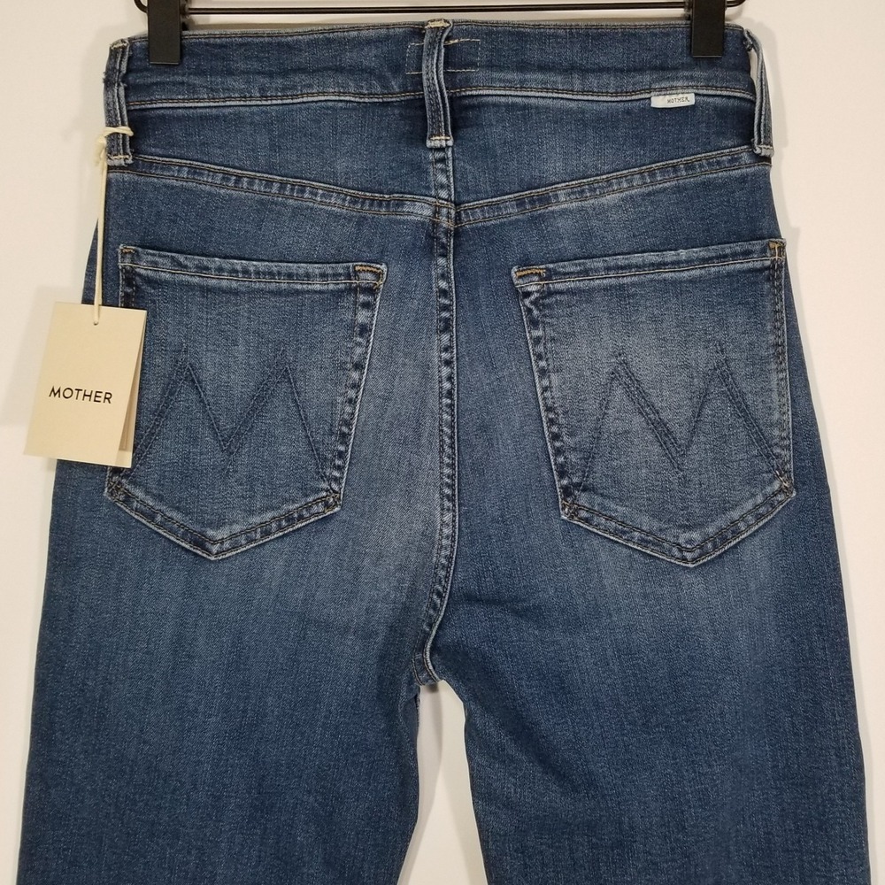 NWT MOTHER High Waisted Rider Ankle Step Fray in Over The Top Straight Jeans 27 - Picture 9 of 16